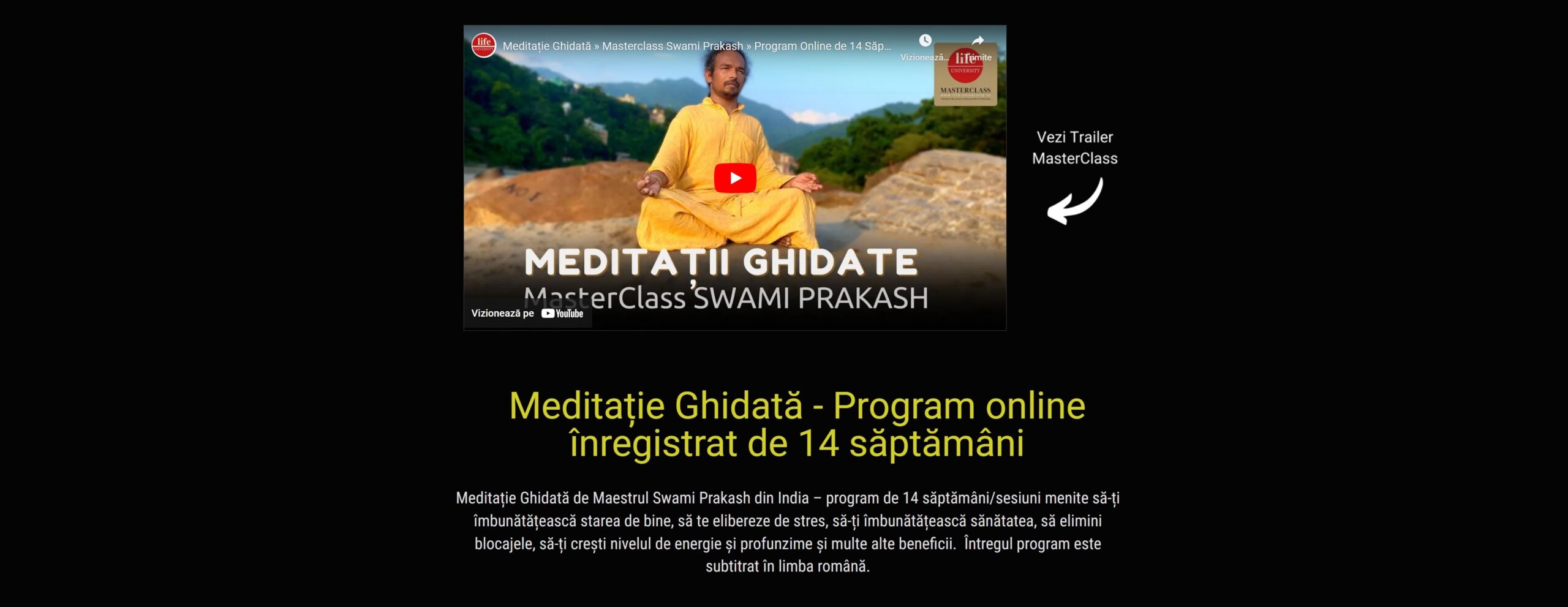 Meditaţii Ghidate cursuri de dezvoltare personala